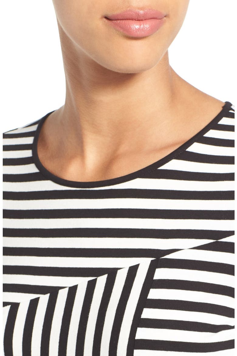 'Sonnet Stripe' Crewneck Top, Alternate, color, RICH BLACK