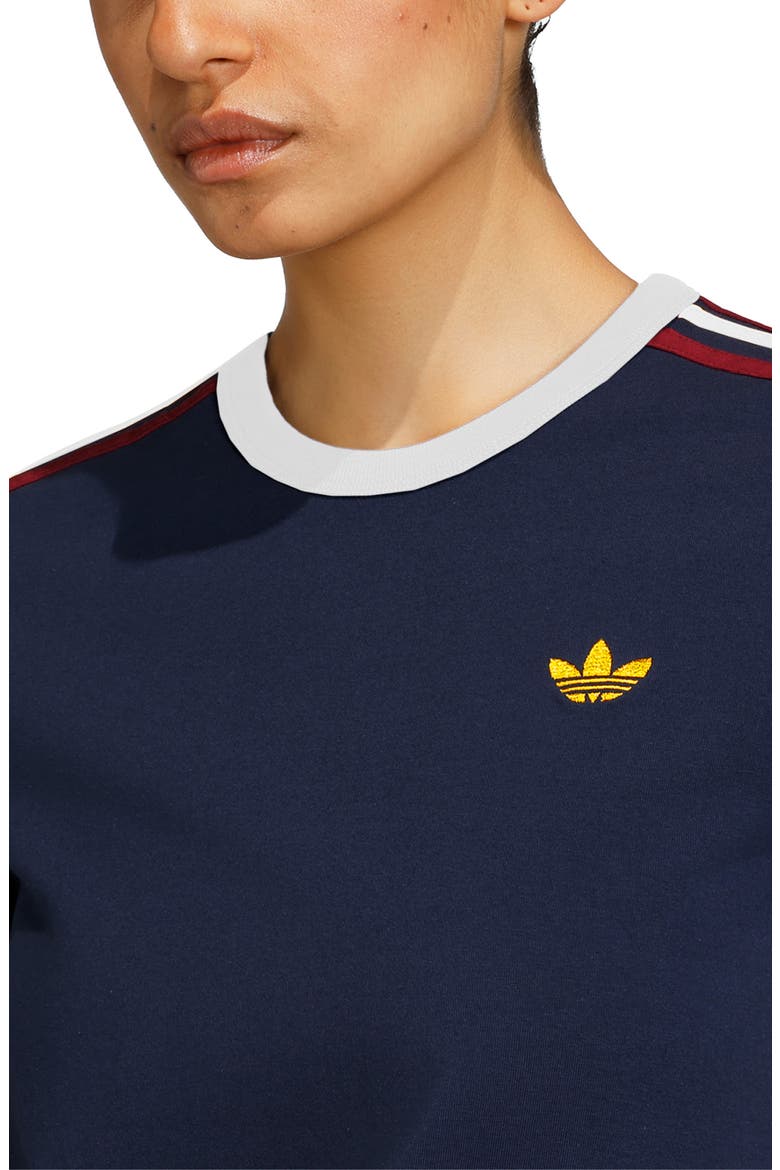 3-Stripes Slim Fit T-Shirt, Alternate, color, NIGHT INDIGO/ SCARLET/ WHITE