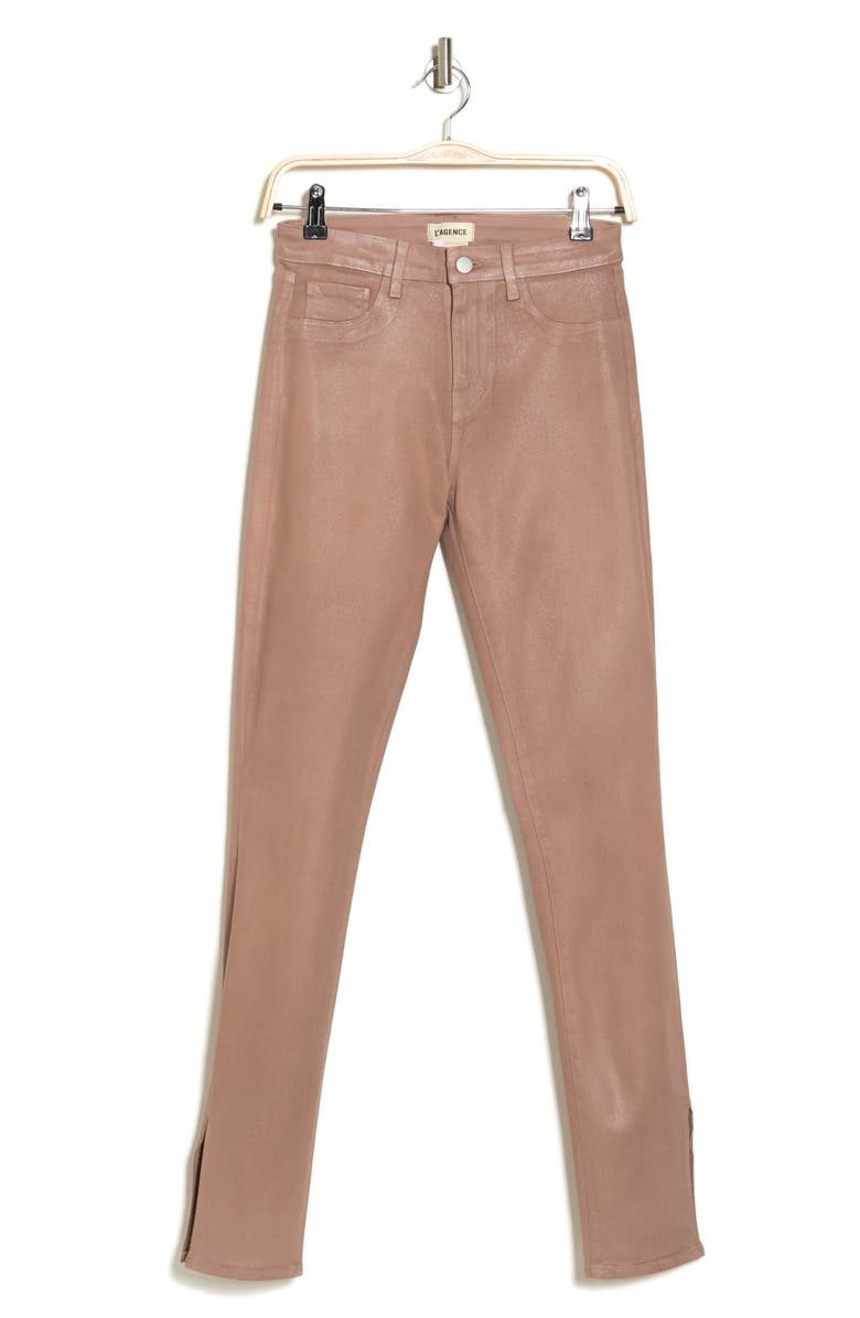 L'AGENCE Josie High Waist Slit Hem Skinny Jeans, Alternate, color,