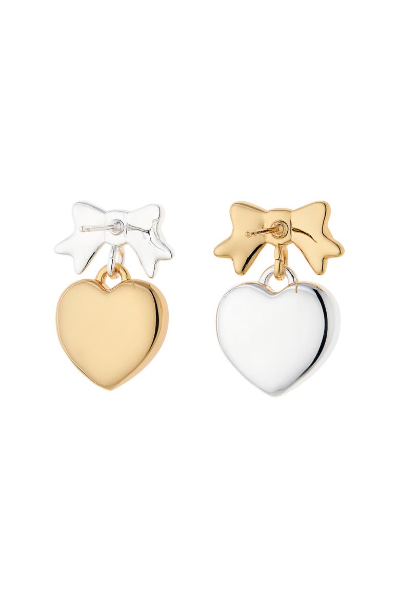 Ballerina Mismatched Drop Earrings, Alternate, color, GOLD/ SILVER
