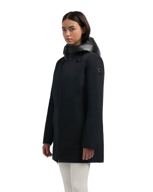 Pajar Nova Mixed Media 3-in-1 Coat With Fixed Hood In Black