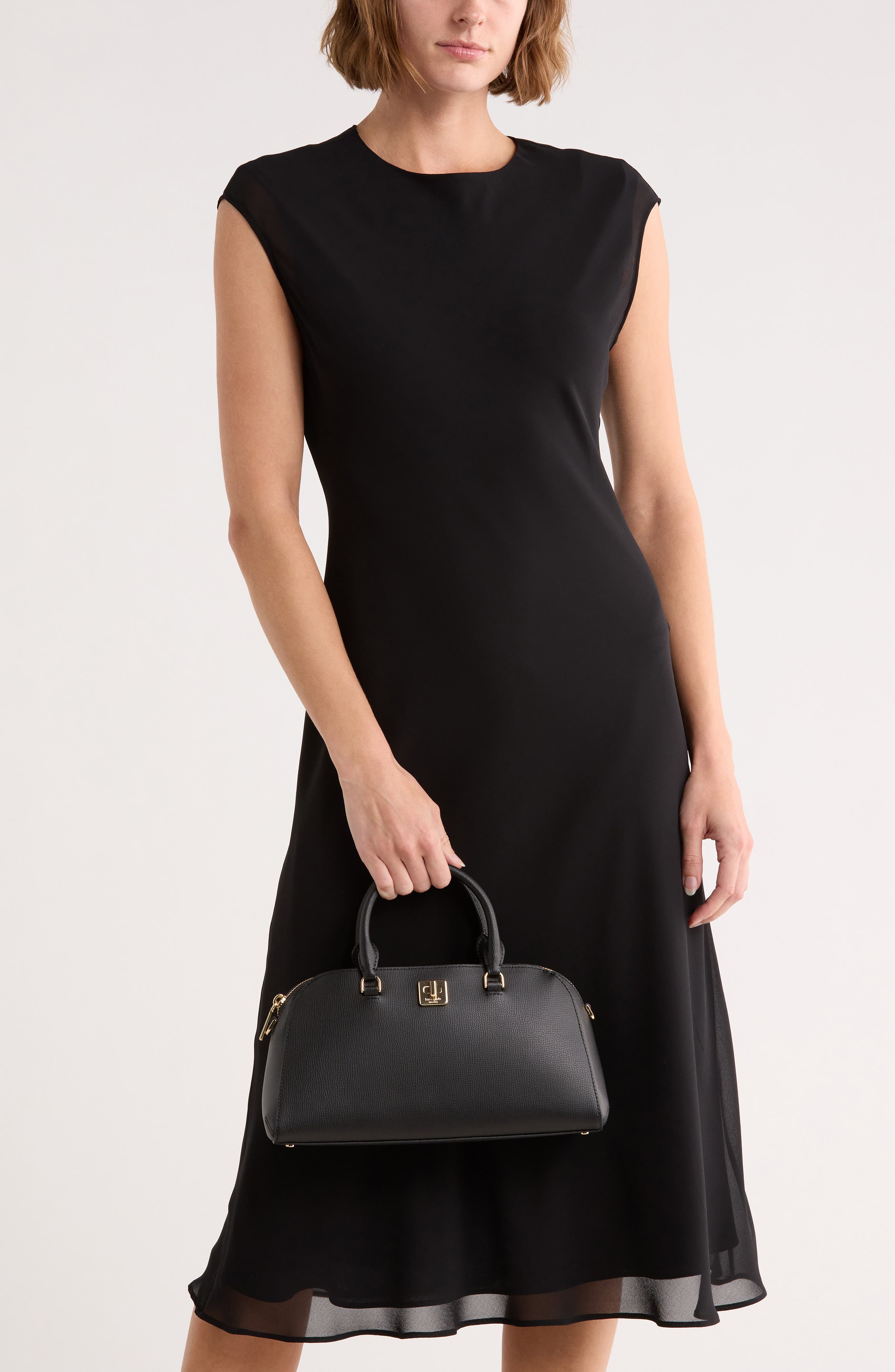 phoebe refined grain leather handbag, Alternate, color, BLACK