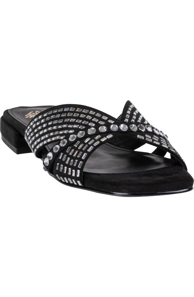 GOOD CHOICE NEW YORK Elara Embellished Slide Sandal, Main, color, Black
