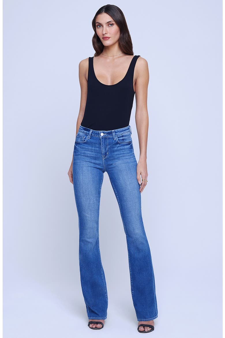 Selma High Waist Sleek Baby Bootcut Jeans, Alternate, color, BORDELLO