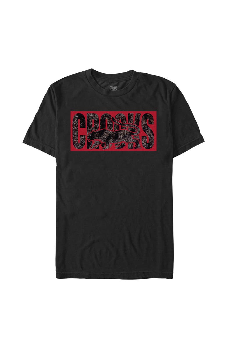 Crooks & Castles Men's Crooks & Castles Tiger Fur Red Print  Graphic T-Shirt, Main, color, Black