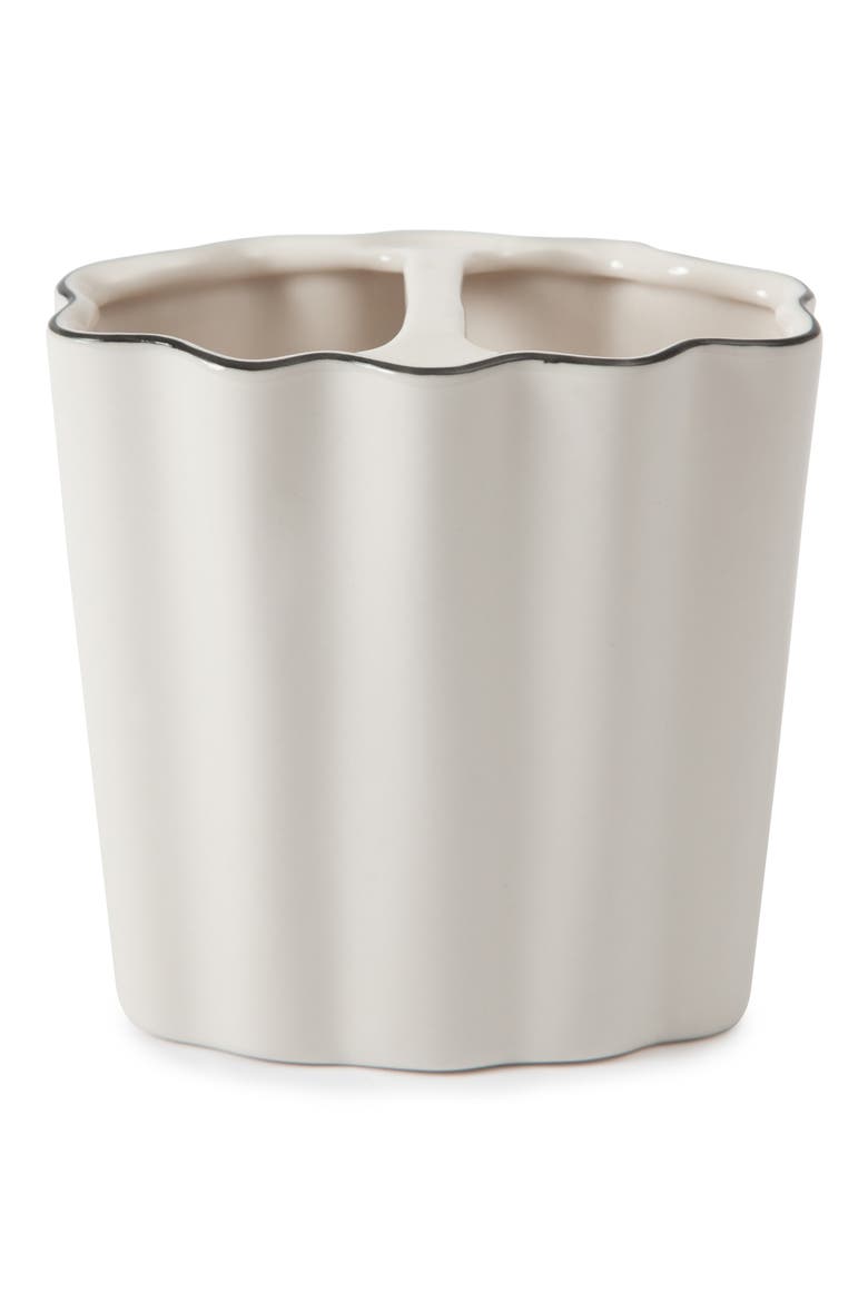 Le Marais Porcelain Toothbrush Holder, Main, color, WHITE/ BLACK
