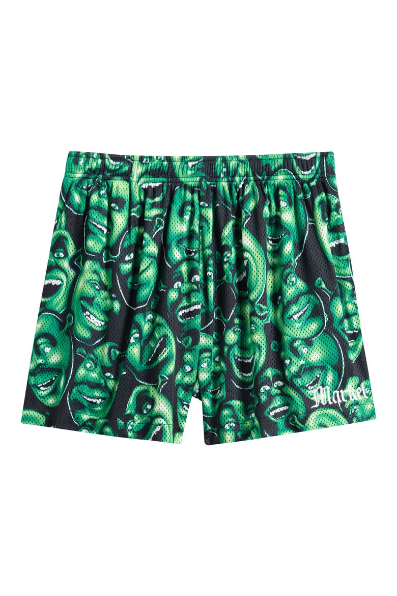 x Shrek™ Print Mesh Shorts, Alternate, color, GREEN