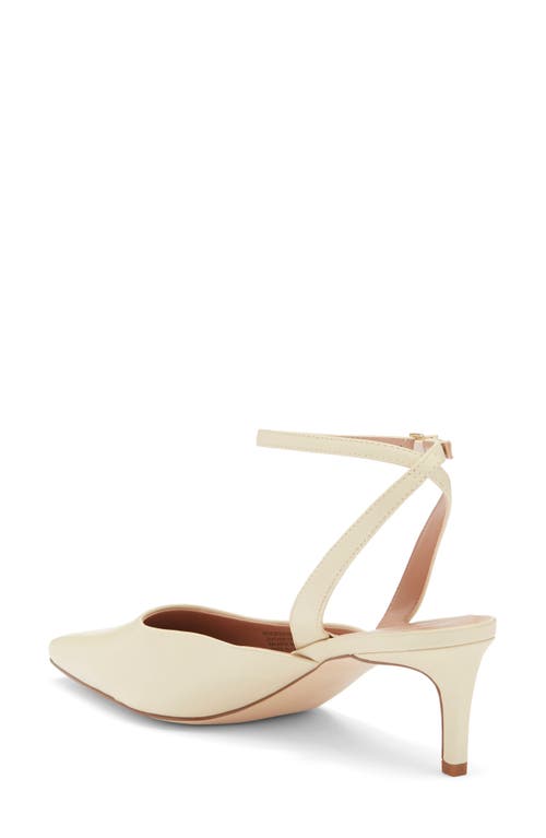 Nordstrom Greenwich Ankle Strap Pointed Toe Slingback Pump In Beige Wood Ash
