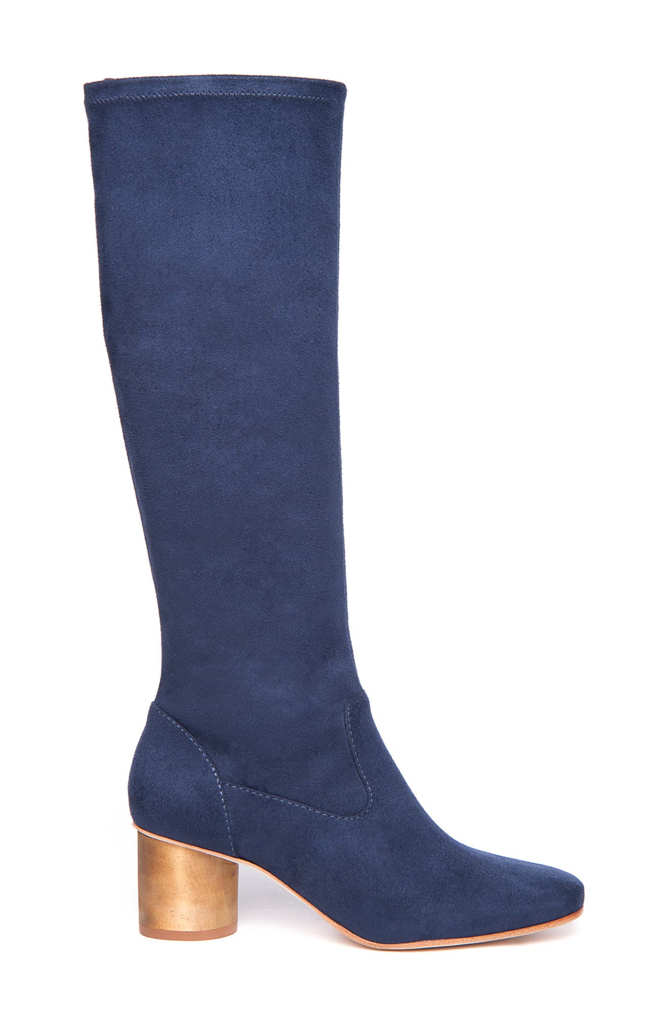 Bernardo Knee High Boot, Alternate, color, NAVY FABRIC