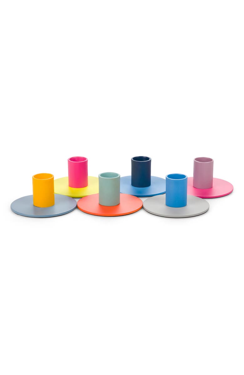 BRITISH COLOUR STANDARD Set of 6 Small Two-Tone Candleholders, Main, color, Pink Multi-Coloured