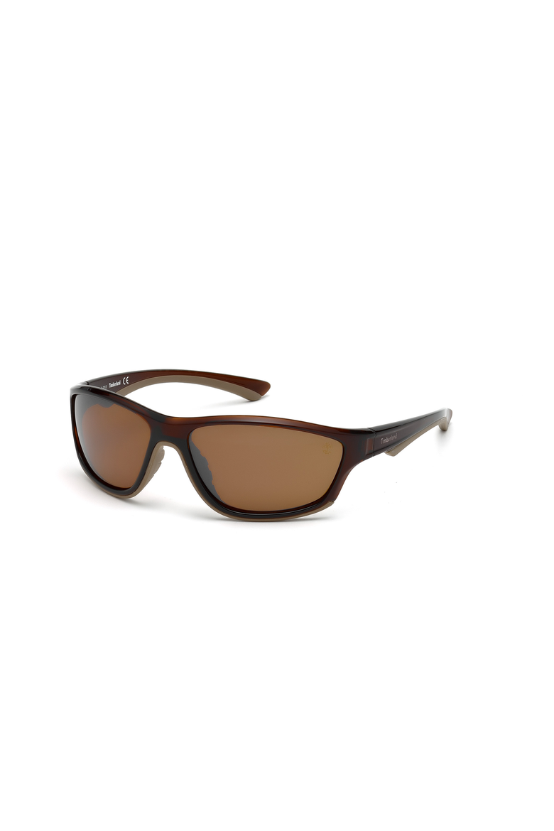 Rounded Wraparound Polarized Sunglasses, Main, color, Dark Brown
