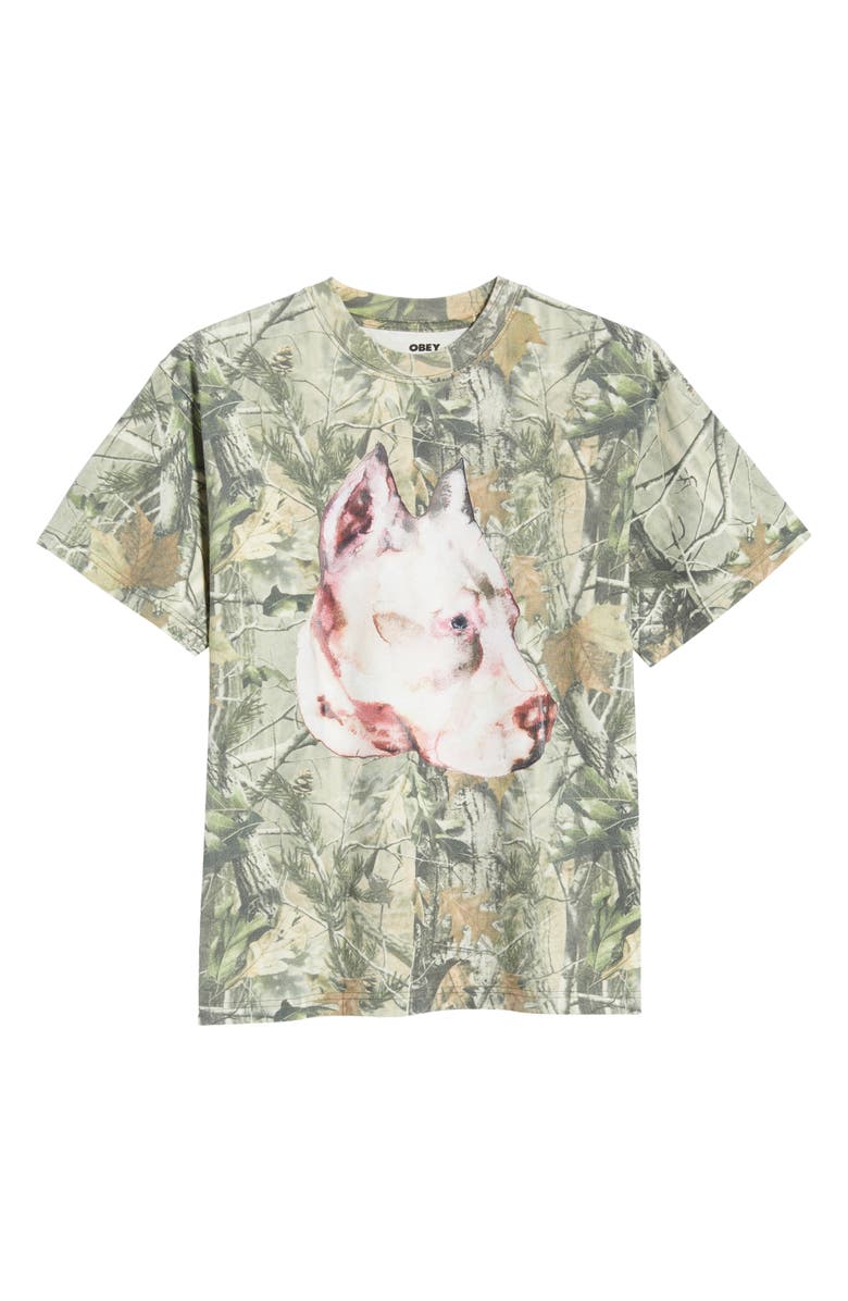 Obey Pit Forest Camo Cotton T-Shirt, Alternate, color, Leaf Camo