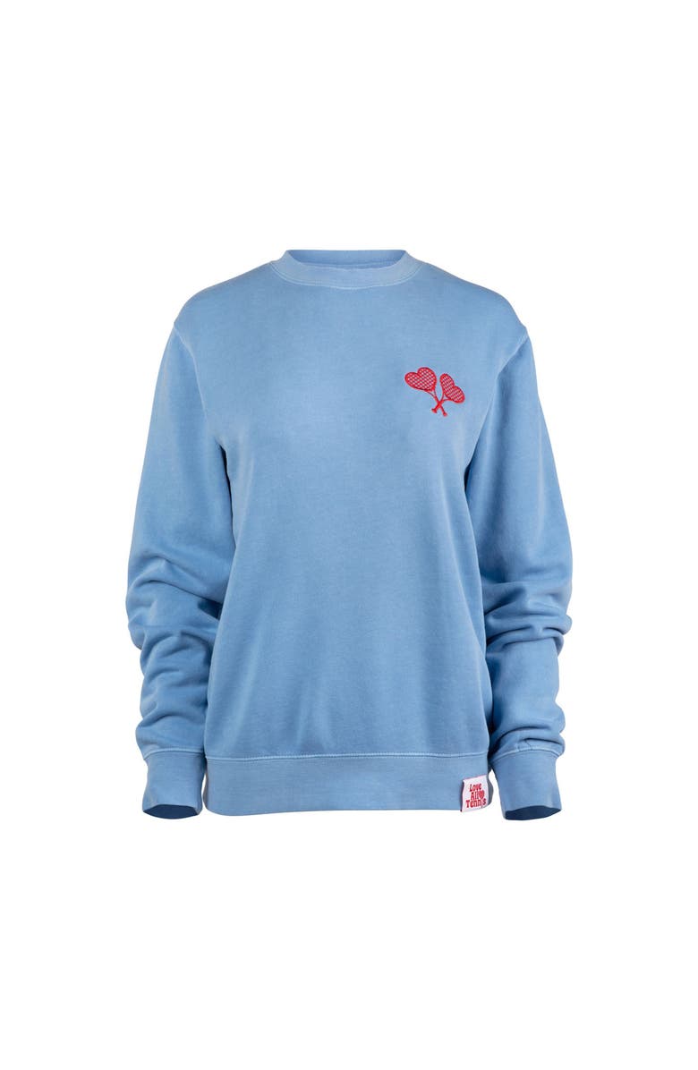 Love All Tennis Women's Blue Fay Crew Neck Sweatshirt, Main, color, Pigment Light Blue