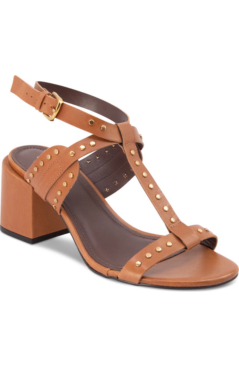 Chocolat Blu Edella Studded Ankle Strap Sandal, Main, color, Whiskey Leather
