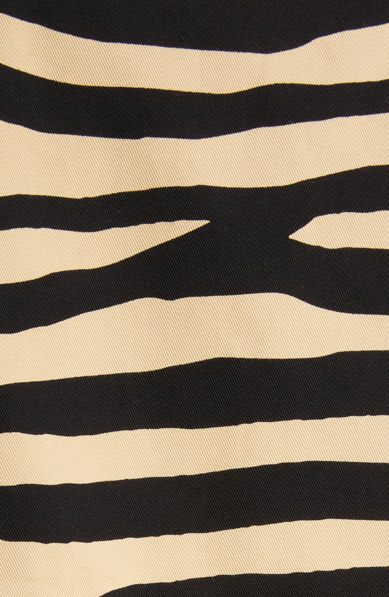 Rabanne Tiger Print Cotton Gabardine Trench Coat, Alternate, color, 