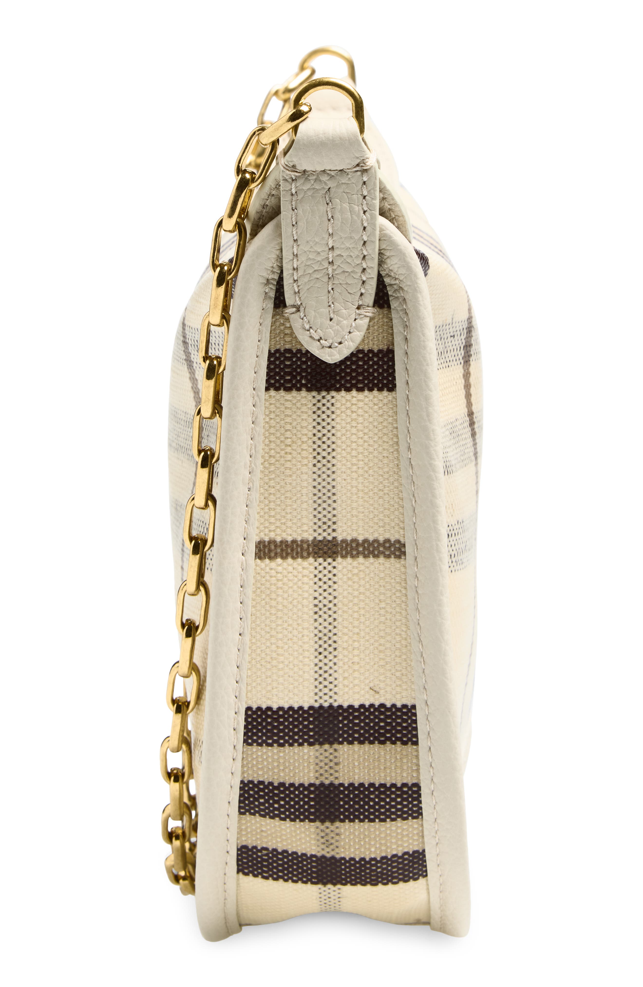 Burberry Coated Canvas Shoulder Bag, Alternate, color, Light Beige