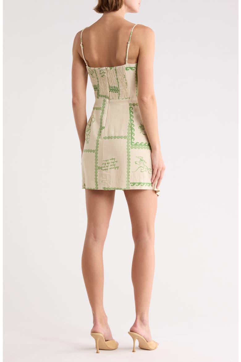 Square Neck Side Tie Minidress, Alternate, color, OFF WHITE RIO