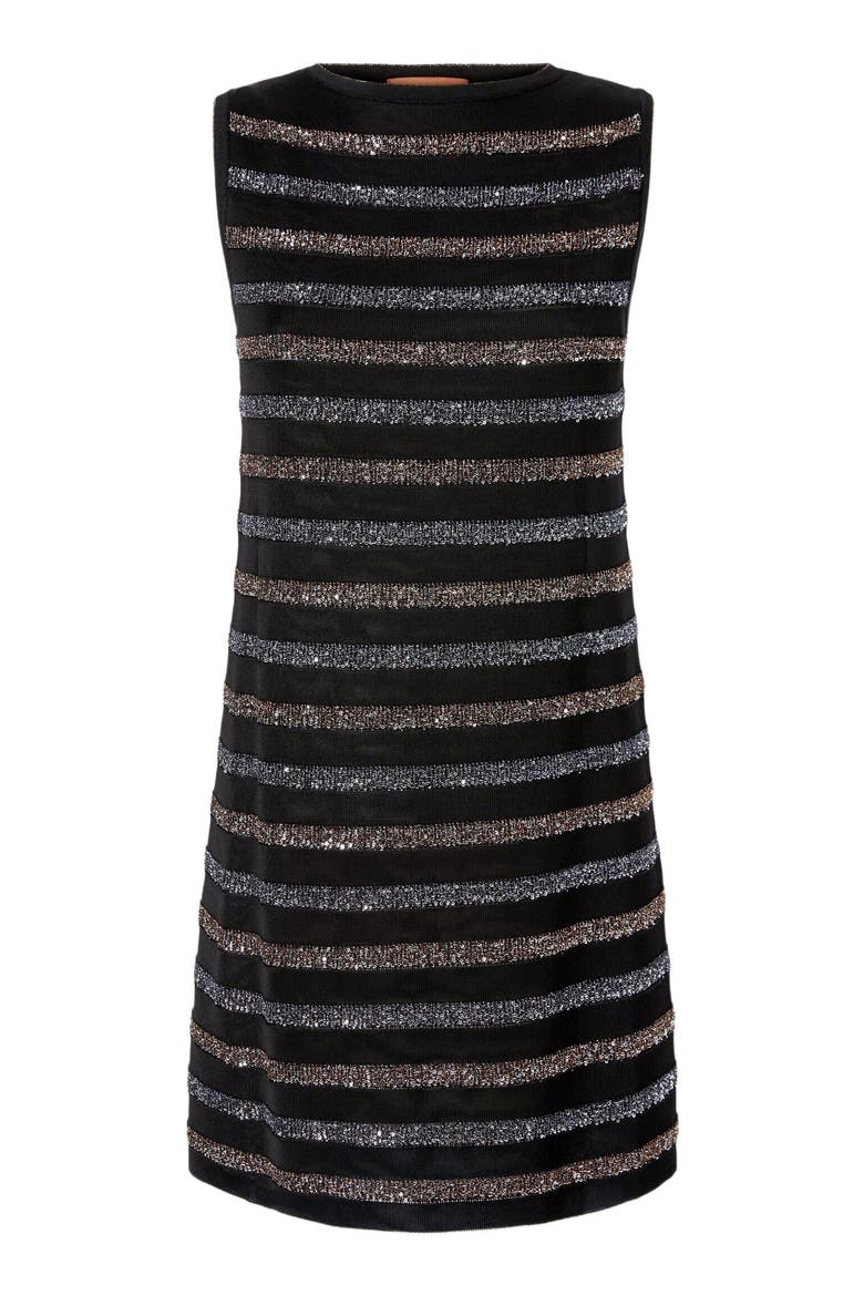 Sleeveless Striped Mini Dress With Sequins, Alternate, color, Multicoloured
