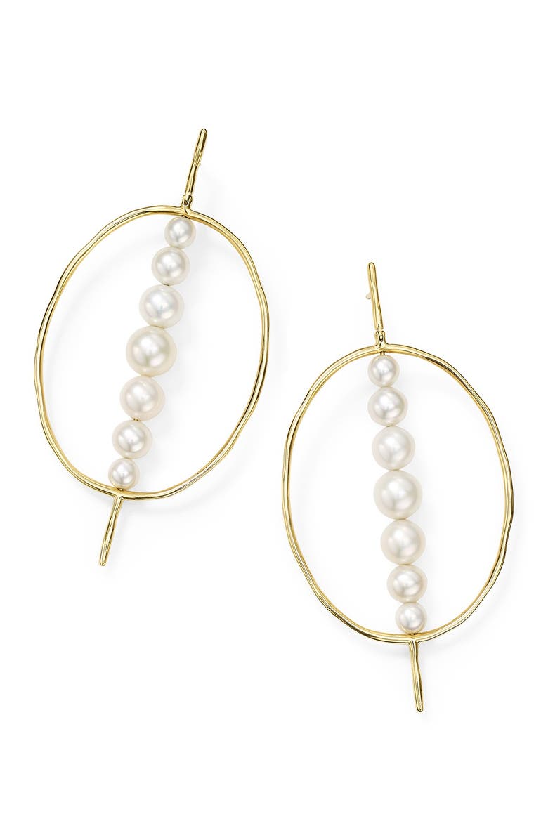 Ippolita Nova 18K Yellow Gold 9mm Graduated Pearl Drop Earrings, Main, color, 