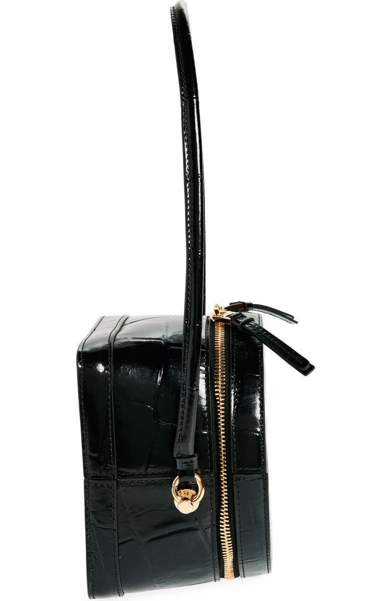 Jacquemus Le Vanito Circular & Square Croc Embossed Leather Shoulder Bag, Alternate, color,