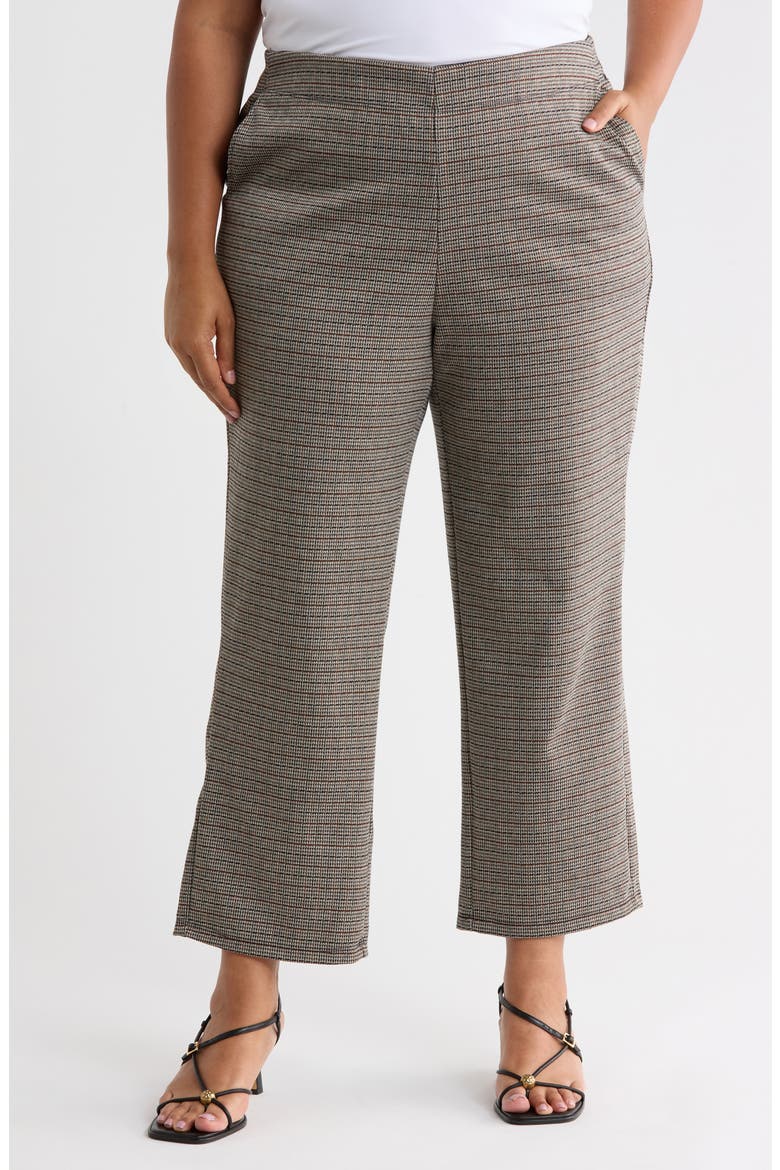 Double Knit Wide Leg Pants, Main, color, TAUPE/ RUST/ BLACK