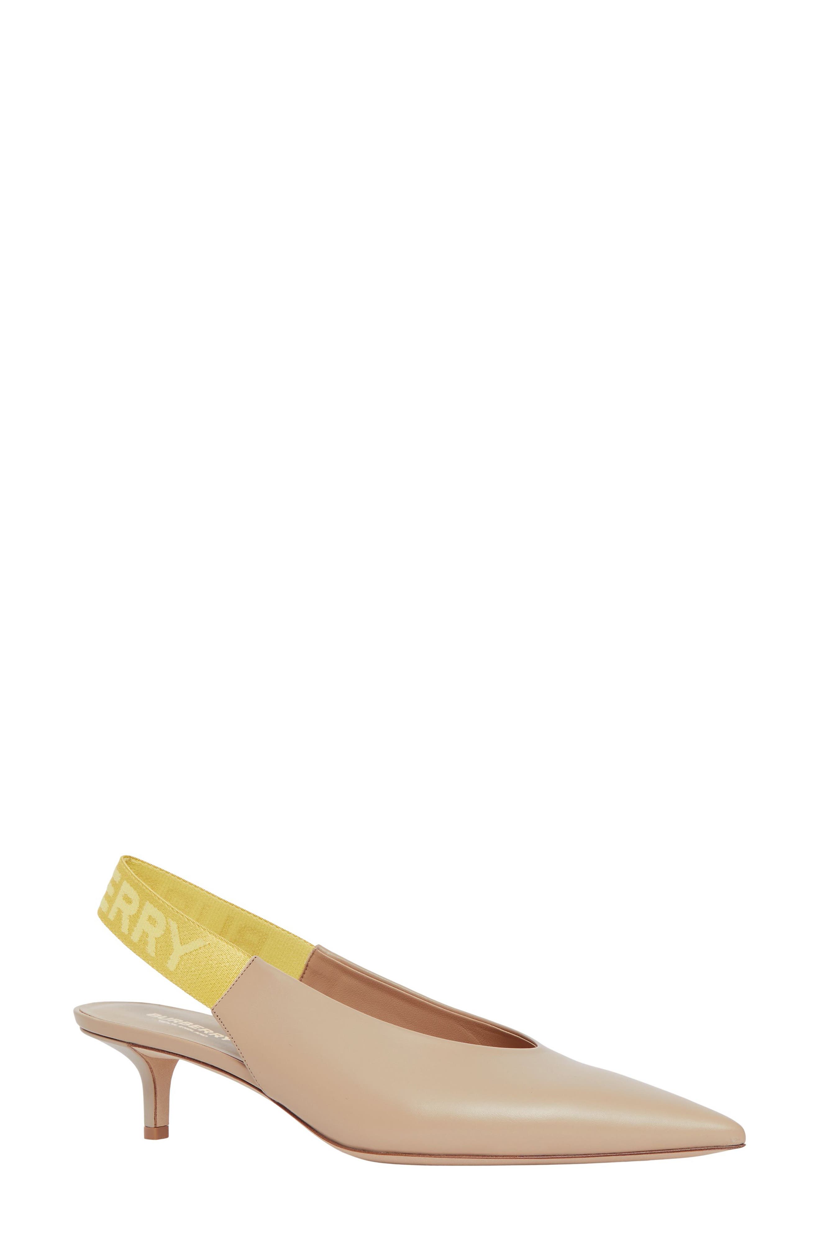 Burberry Malindar Leather Slingback Pointed Toe Pump, Main, color, 