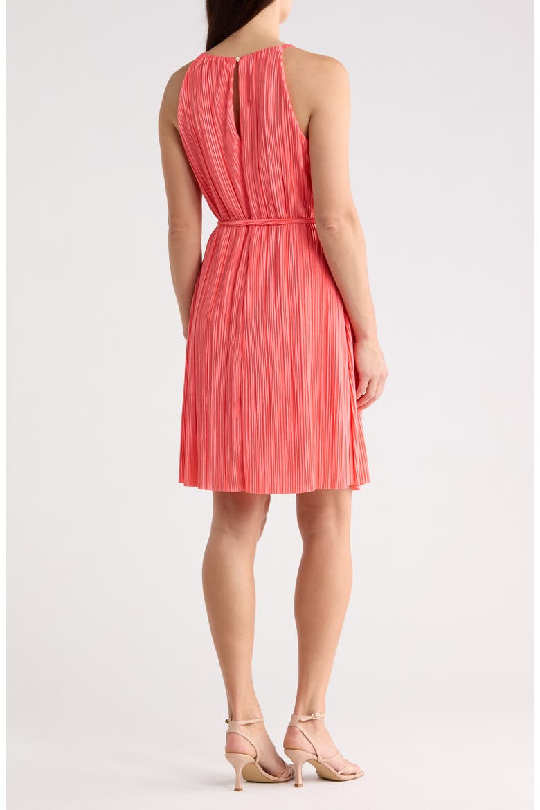 High Neck Sleeveless Dress, Alternate, color, CORAL