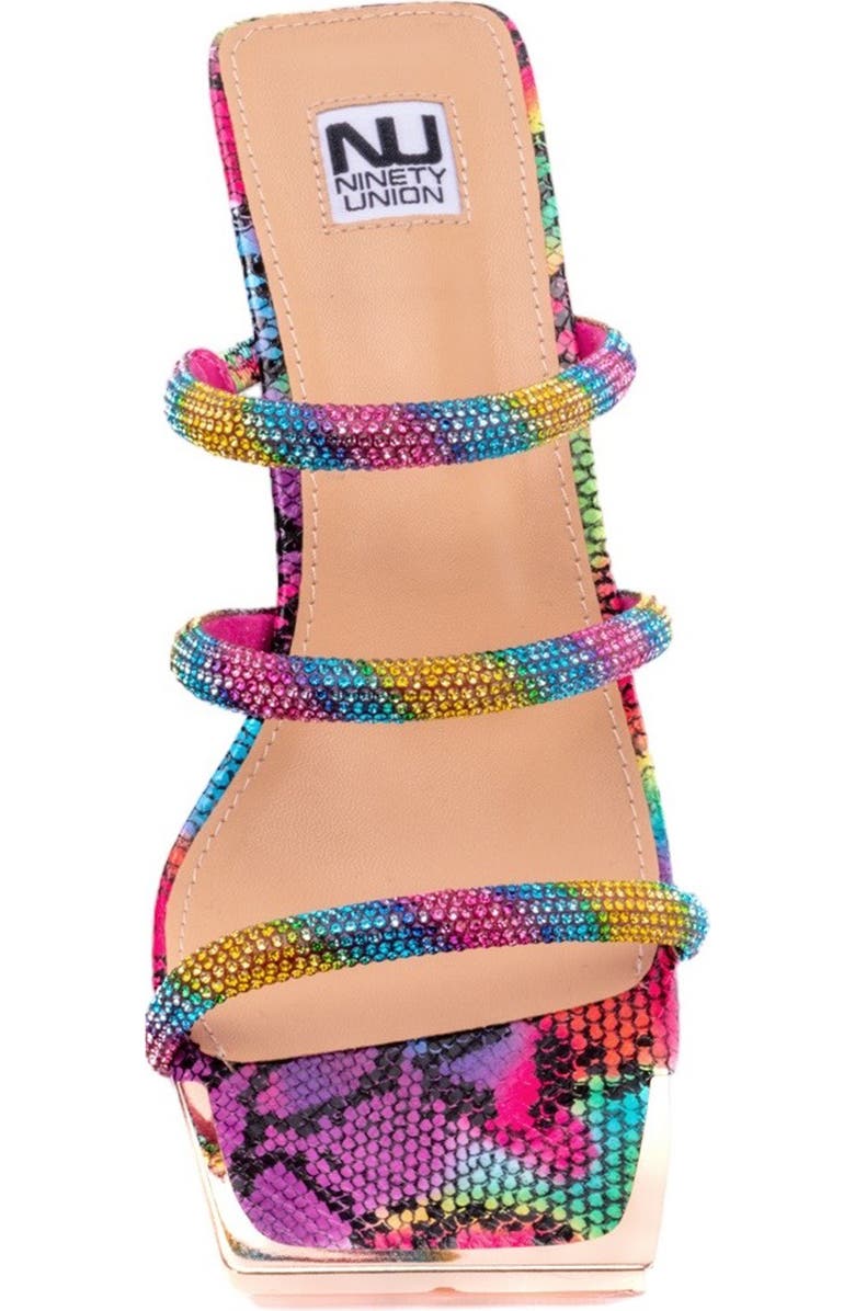 NINETY UNION Angel Snake Embossed Wedge Heel Sandal, Alternate, color, Rainbow