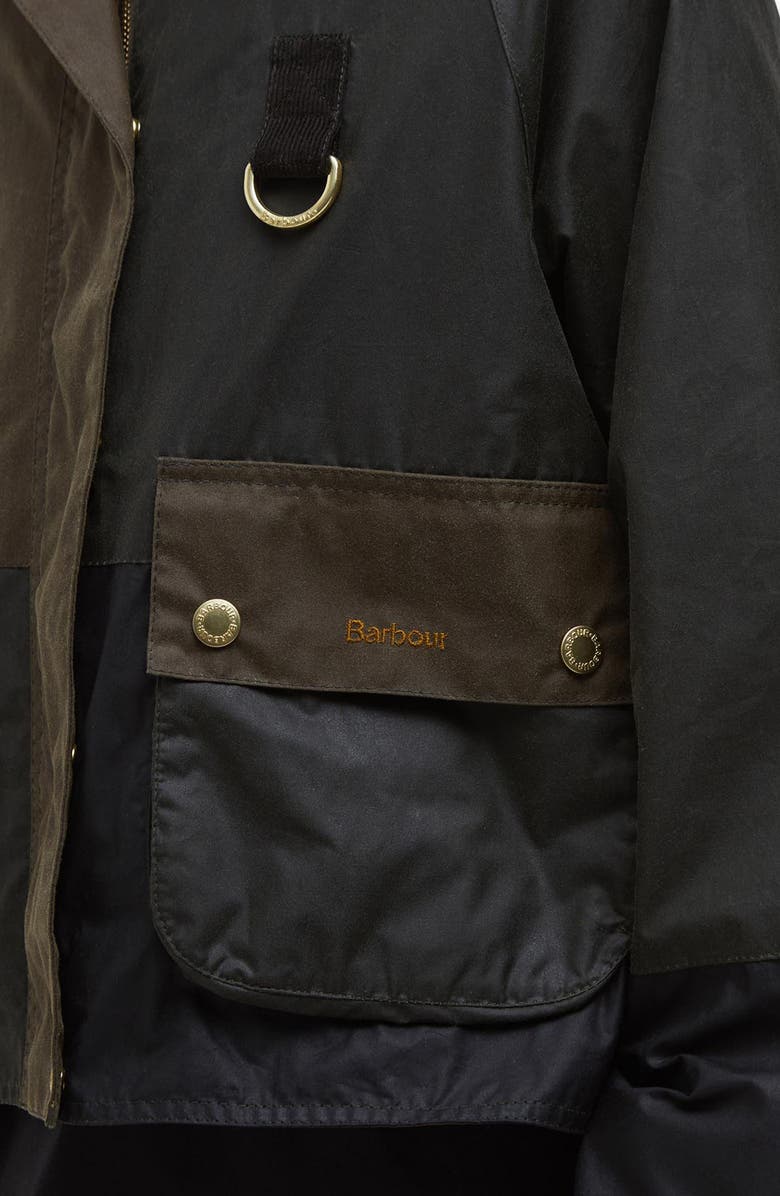 Barbour Alma Colorblock Waxed Cotton Jacket, Alternate, color, 