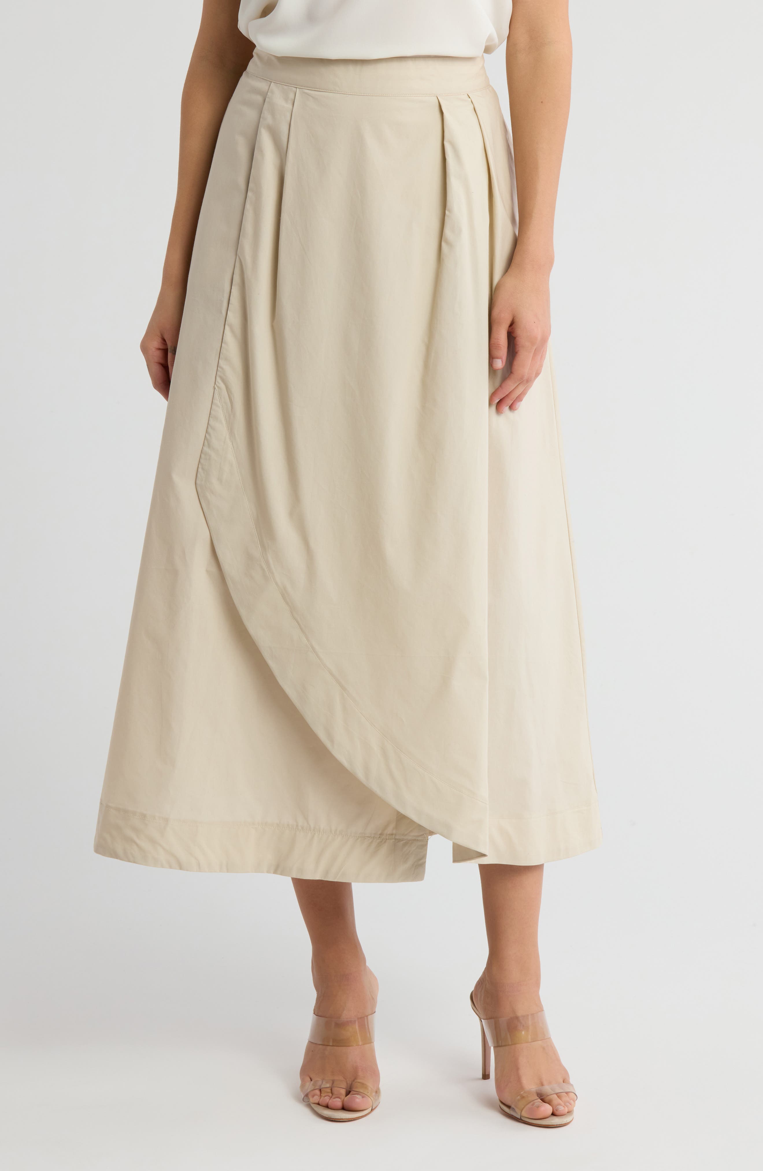 Laundry by Shelli Segal Poplin Faux Wrap Skirt (Women) | Nordstromrack