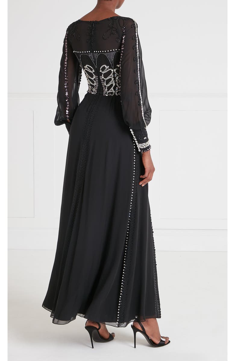 Temperley London Sofia Gown, Alternate, color, Black