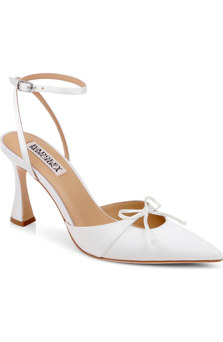 Badgley Mischka Collection Yara II Ankle Strap Pump, Main, color, White Crepe