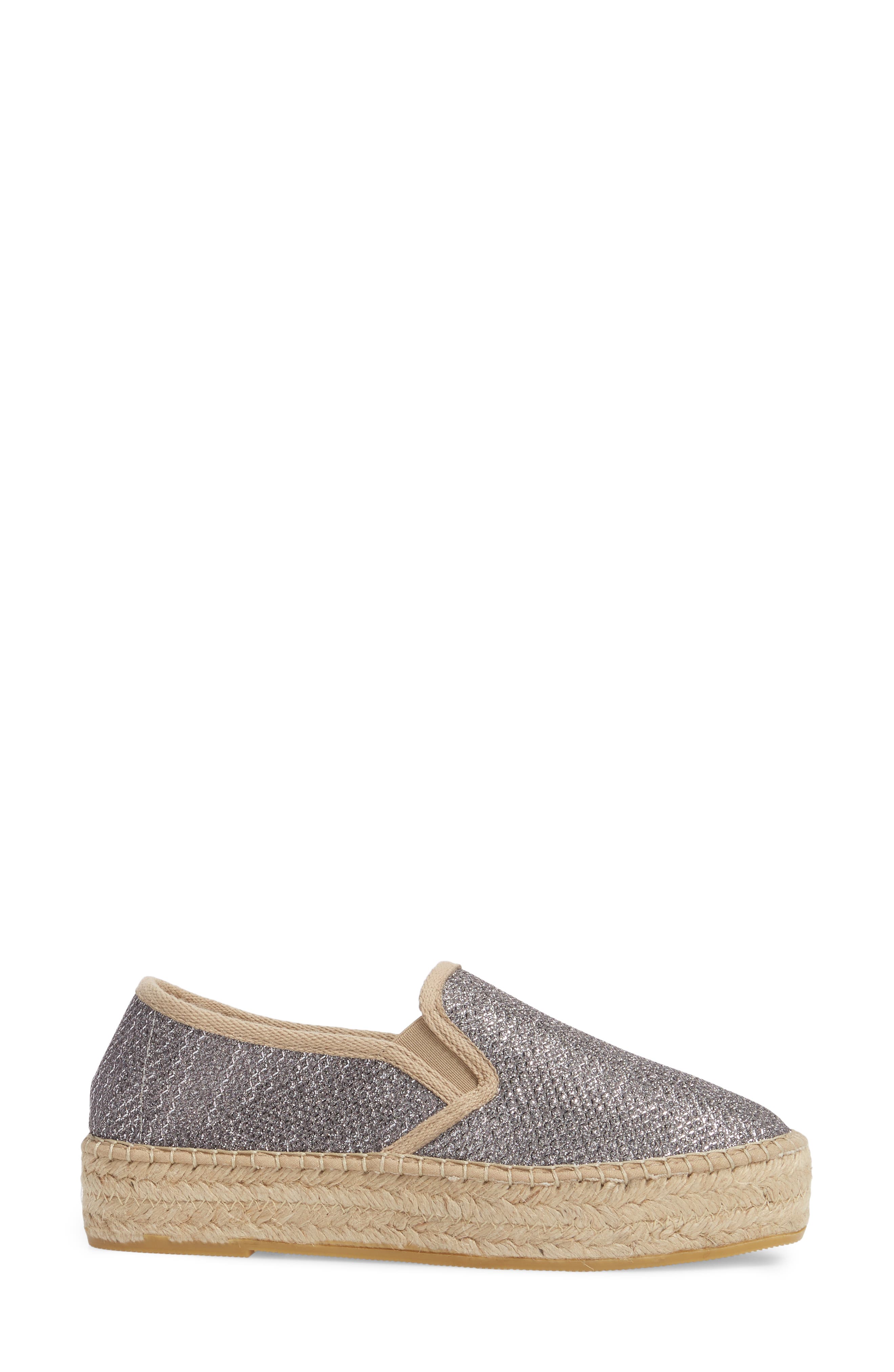 Fonda Platform Espadrille Sneaker, Alternate, color, LEAD FABRIC