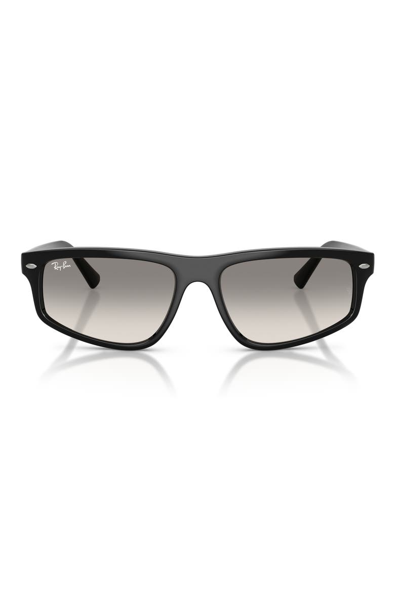 59mm Gradient Geometric Sunglasses, Main, color, BLACK / CLEAR GRADIENT GREY