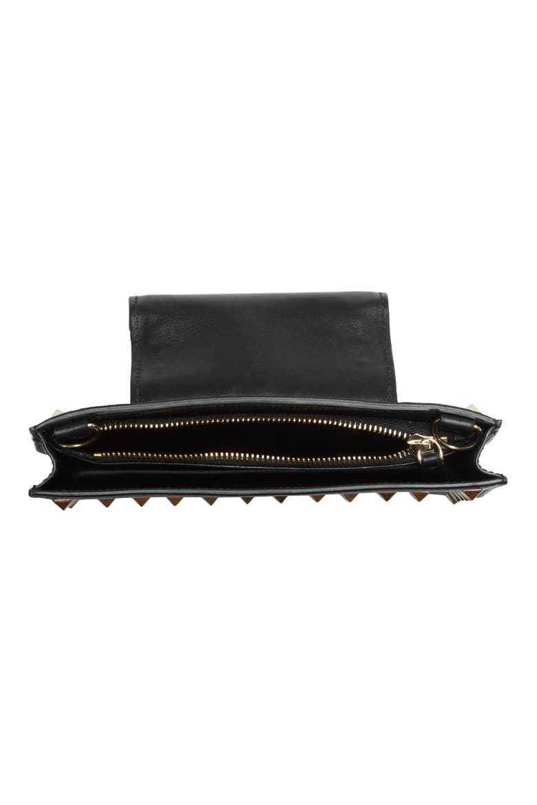 Rockstud Leather Smartphone Case, Alternate, color, BLACK