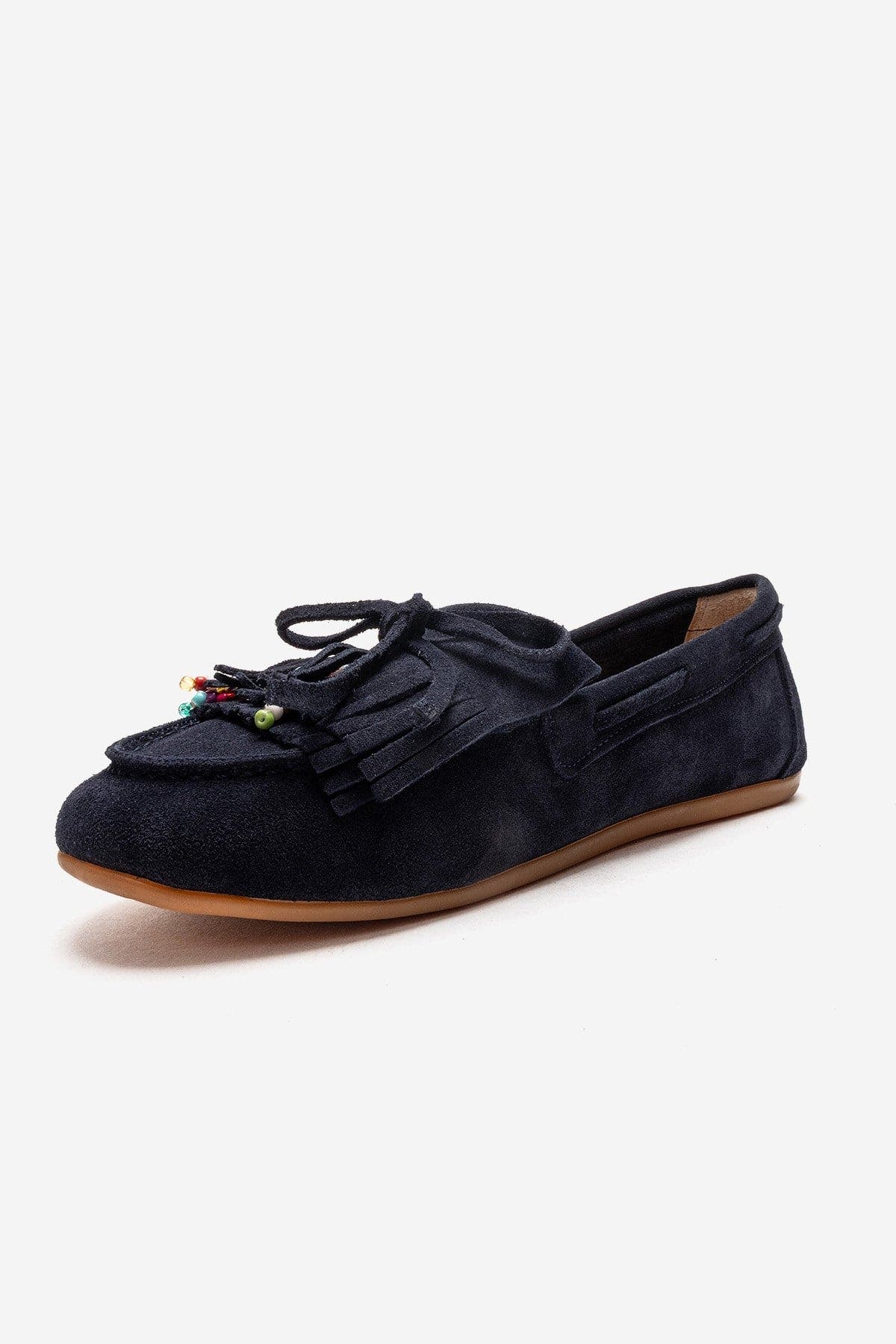 Evelyn Leather Loafer, Alternate, color, Navy Suede