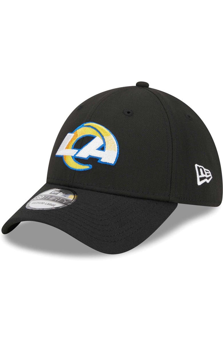 New Era Men's New Era Black Los Angeles Rams  Main 39THIRTY Flex Hat, Main, color, 