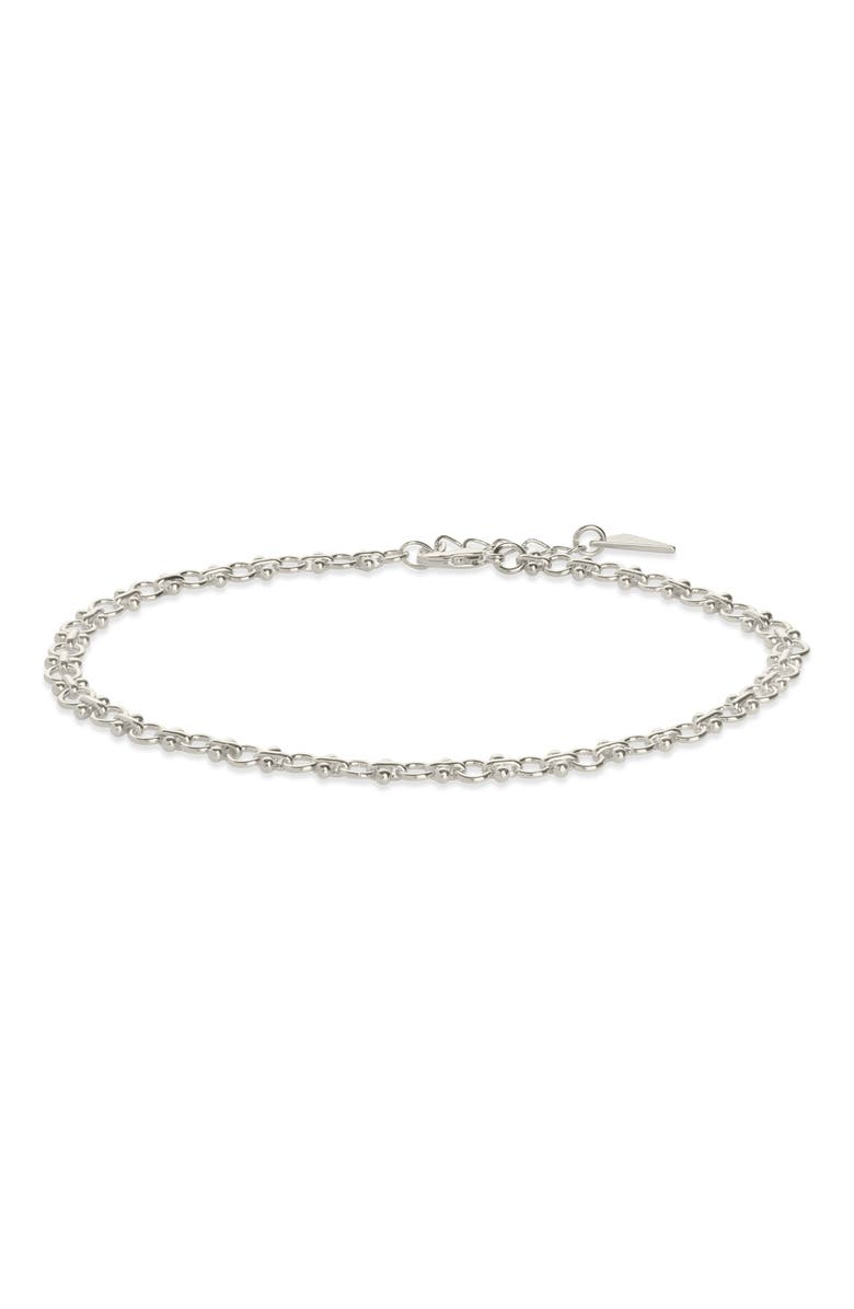 Sterling Forever Nadia Chain Anklet, Alternate, color, Silver