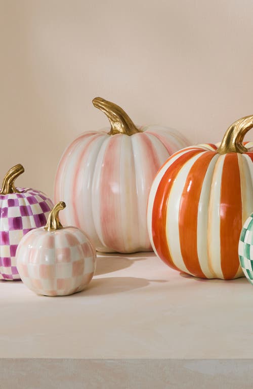 Mackenzie-childs Mackenzie Childs Rosy Stripe Medium Pumpkin In Pink