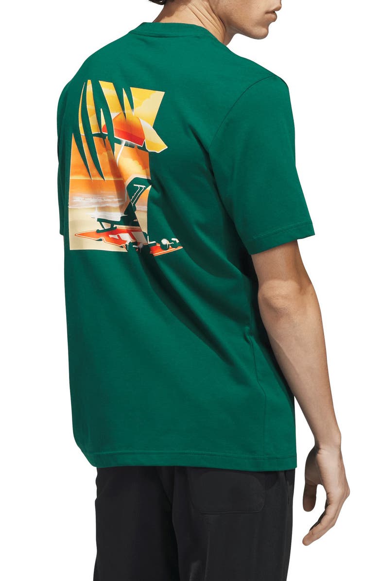 adidas Everyday Getaway Graphic T-Shirt, Alternate, color, Collegiate Green