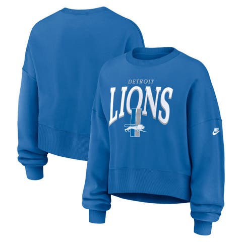 Women's Nike  Blue Detroit Lions Oversized Phoenix Fleece Sweatshirt