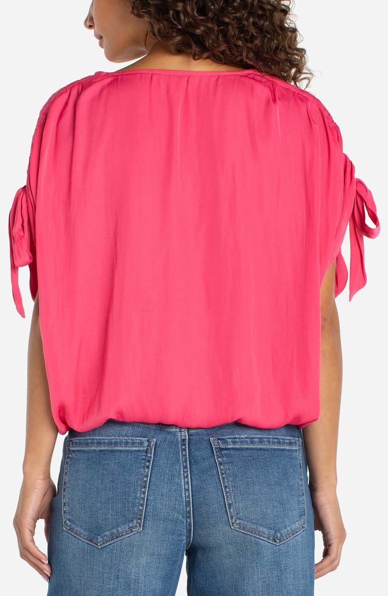 Liverpool Los Angeles Tie Sleeve Top, Alternate, color, Perfect Pink
