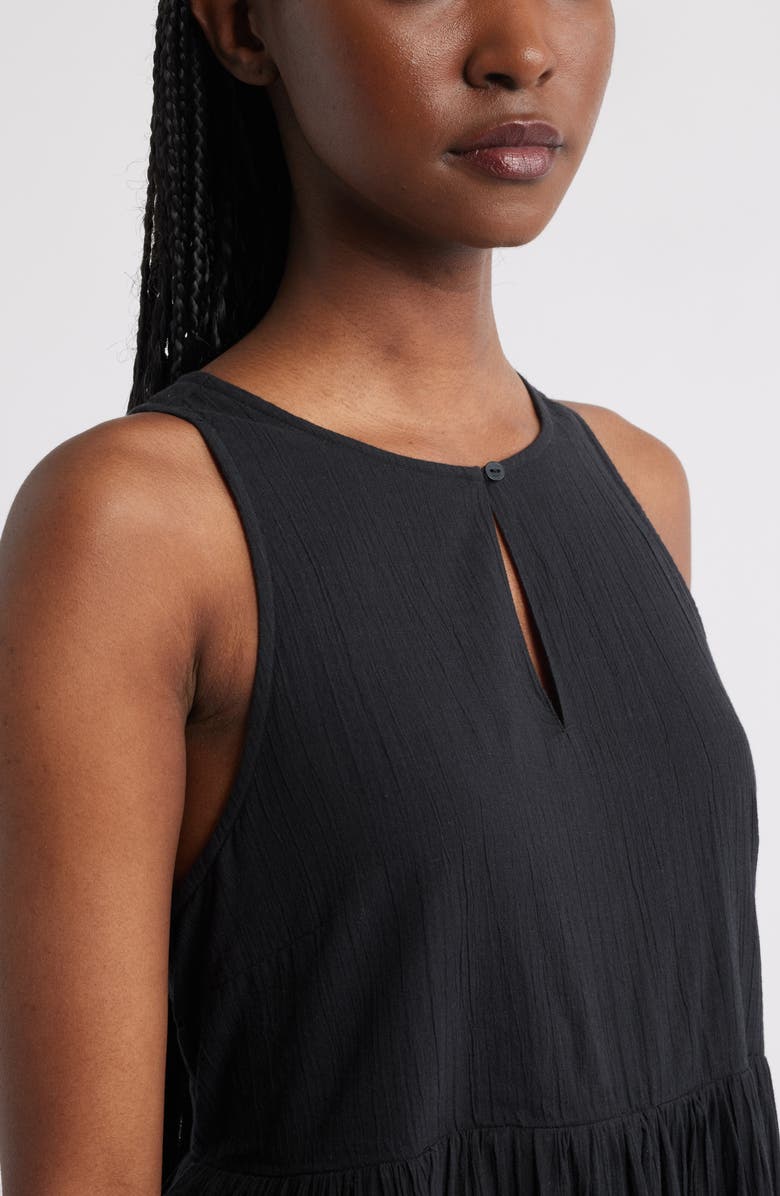 Treasure & Bond Sleeveless Tiered Cotton Gauze Maxi Sundress, Alternate, color, Black