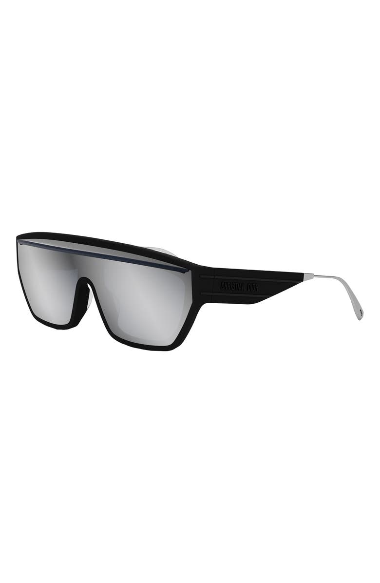 DIOR 'DiorClub M7U Mask Sunglasses, Alternate, color, Matte Black / Smoke Mirror