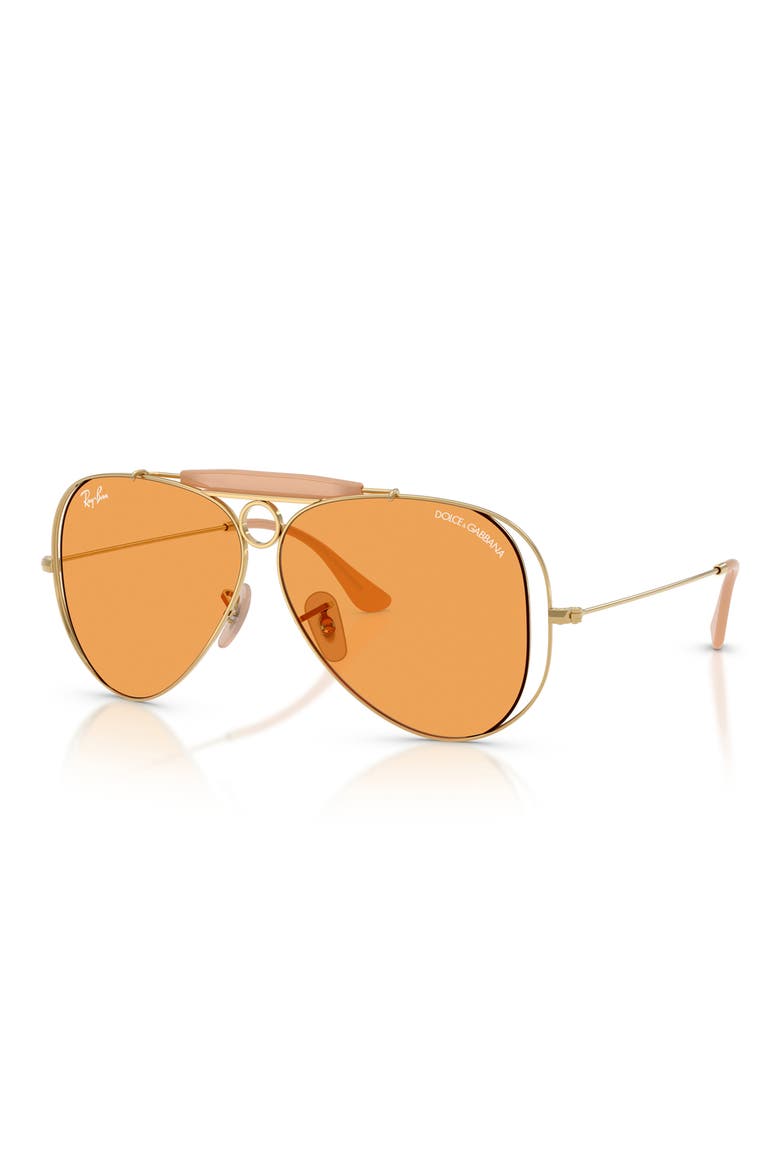 53mm Shooter Pilot Sunglasses, Alternate, color, ARISTA / ORANGE
