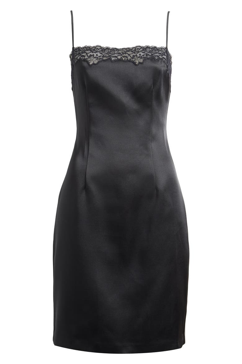 x Alexa Chung Satin Cocktail Dress, Alternate, color, BLACK
