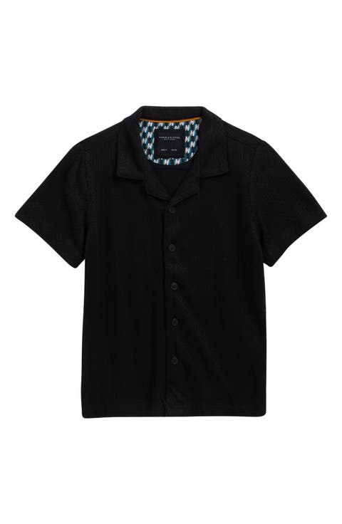 Kids' Textured Stripe Camp Shirt (Big Kid)