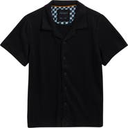 DENIM AND FLOWER Kids' Textured Stripe Camp Shirt