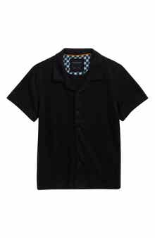 DENIM AND FLOWER Kids' Textured Stripe Camp Shirt