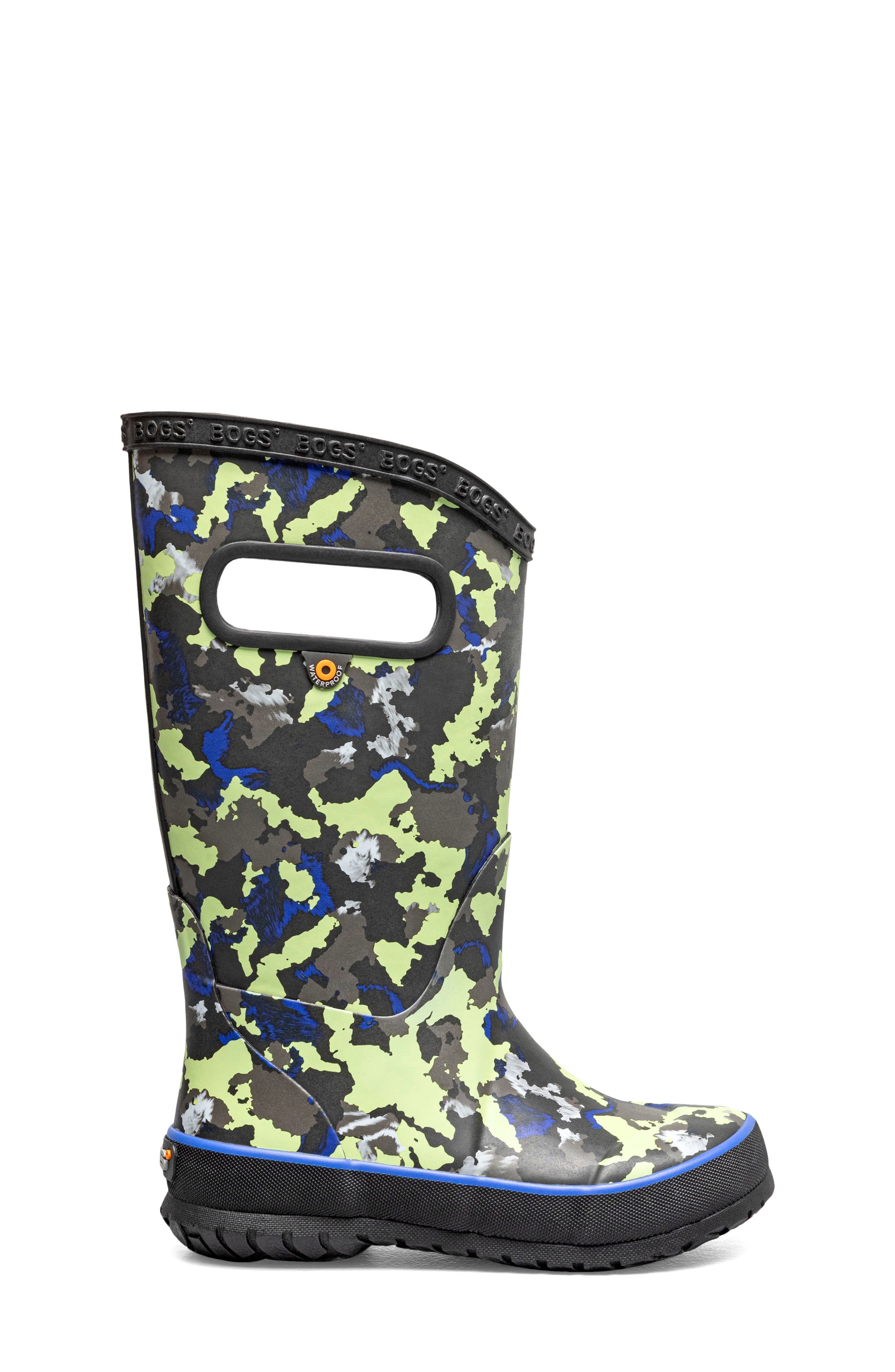 Glitter Waterproof Rain Boot, Alternate, color, BLACK MULTI